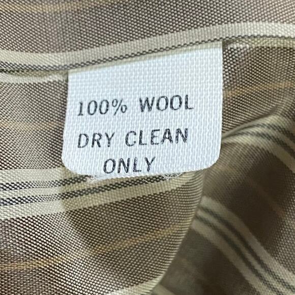 Vintage 90s Carmel Zhao Wool Blazer Single Breasted Striped Brown Womens 6 - Picture 15 of 15